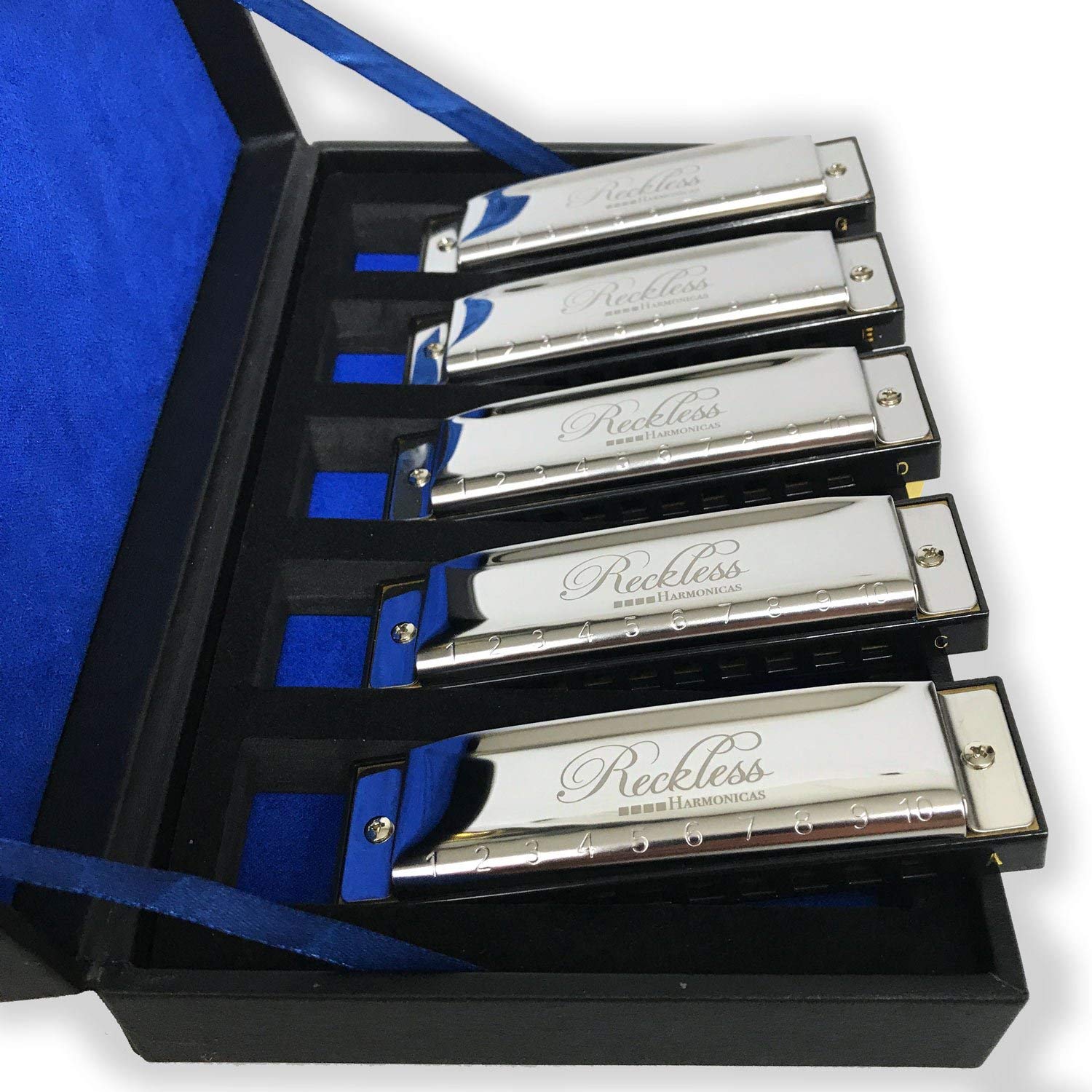 Harmonica Set with Case by Reckless Harmonicas