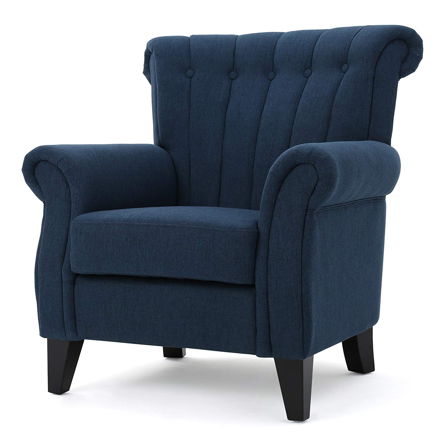 Romee Channel-Tufted Fabric Club Chair