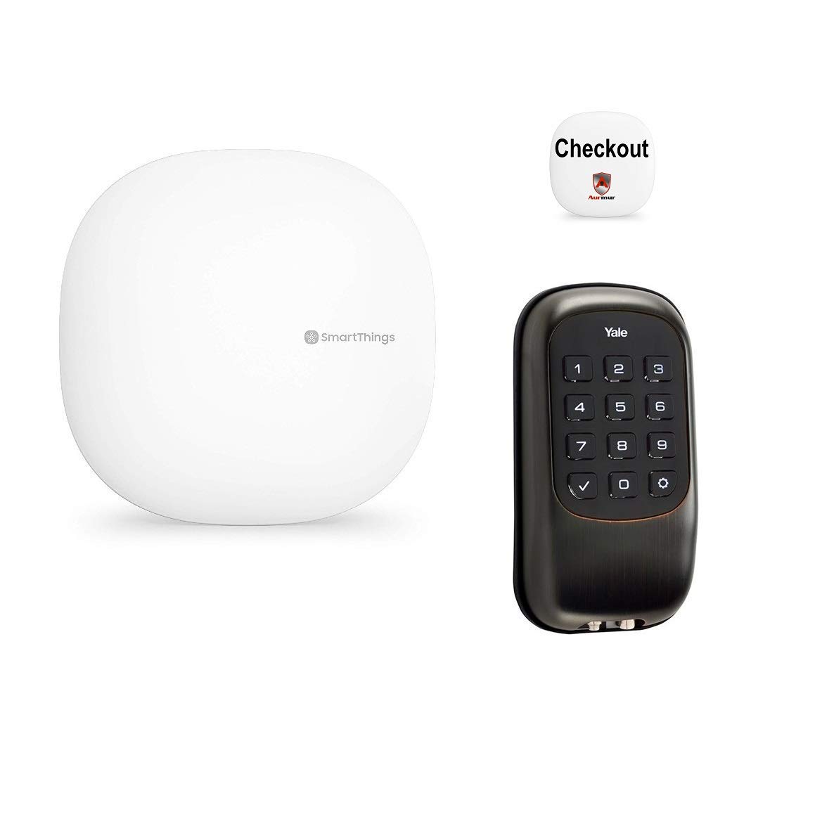 Samsung and Yale Aurmur Smart Lock and Checkout Button