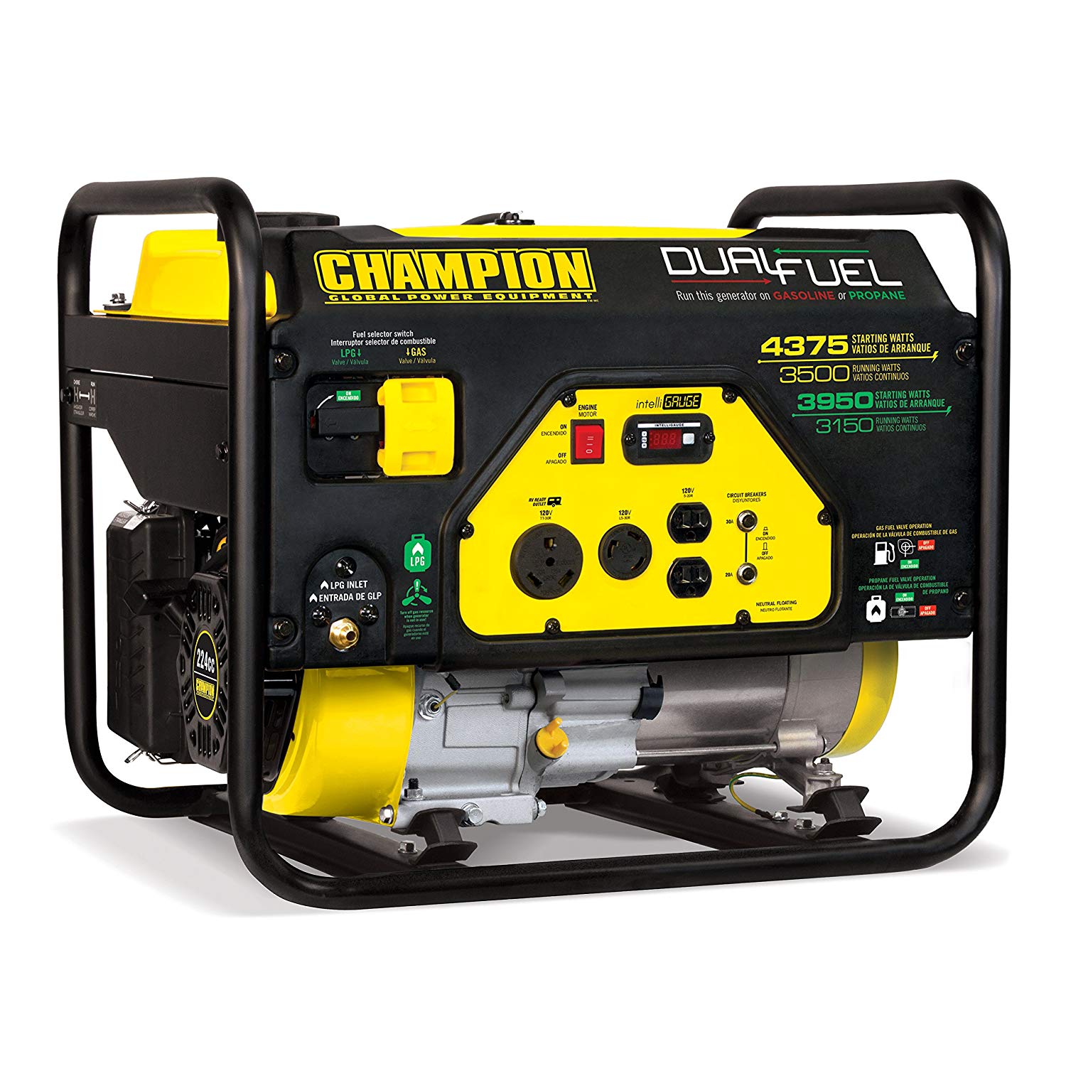 Champion 3500-Watt Dual Fuel RV Ready Portable Generator