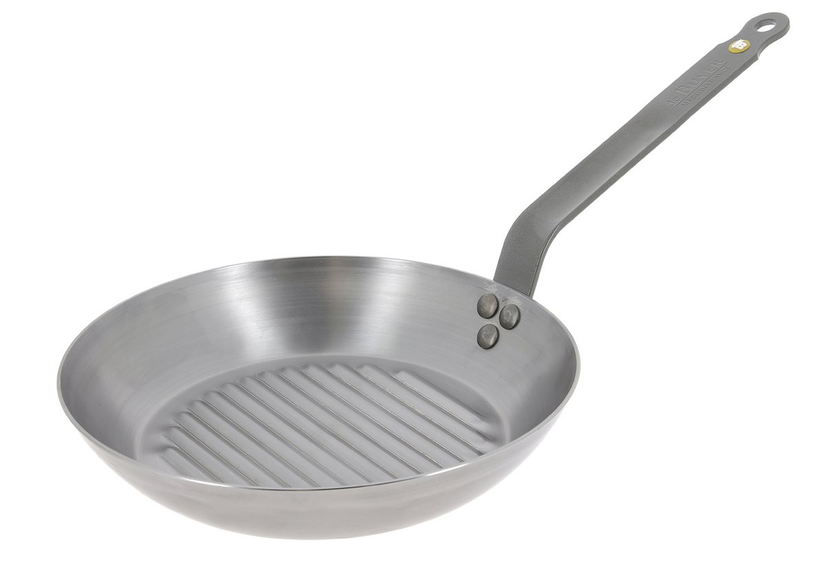 De Buyer MINERAL B Round Carbon Steel Grill-pan