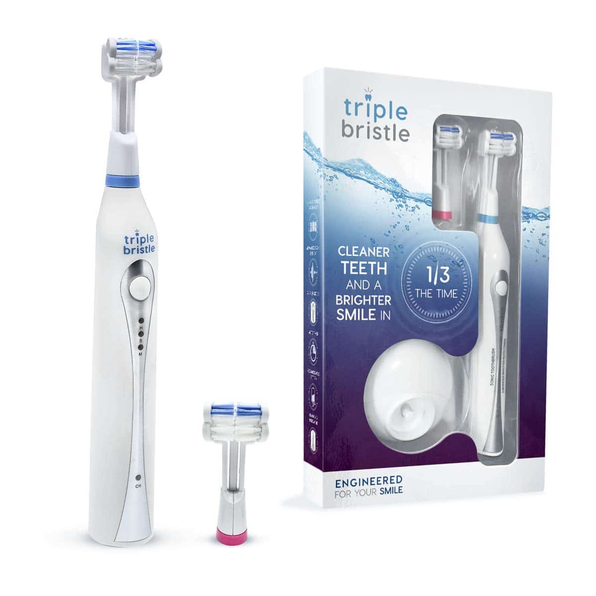 Triple Bristle Best Sonic Electric Toothbrush