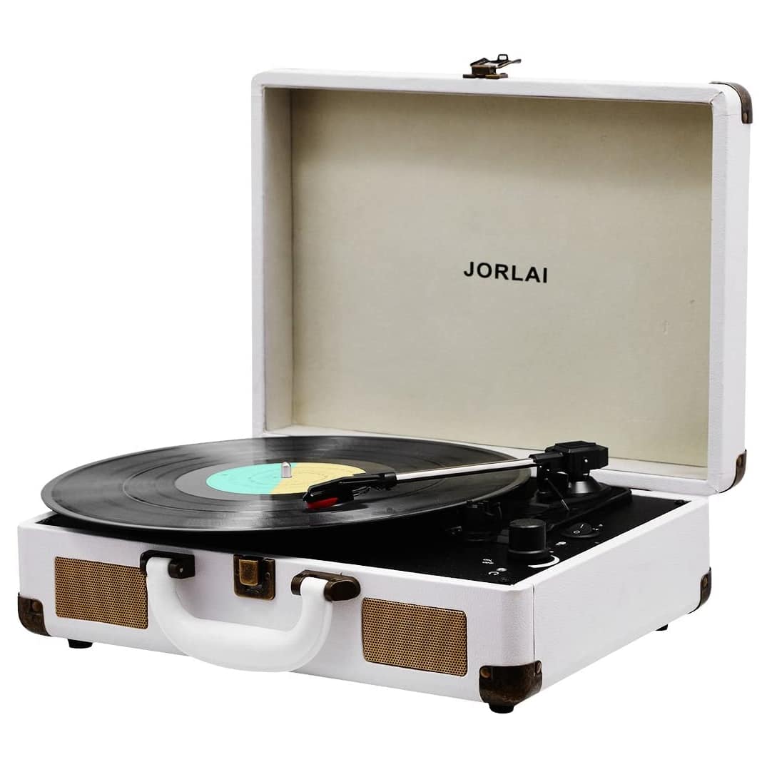 JORLAI Rechargeable Suitcase Turntable
