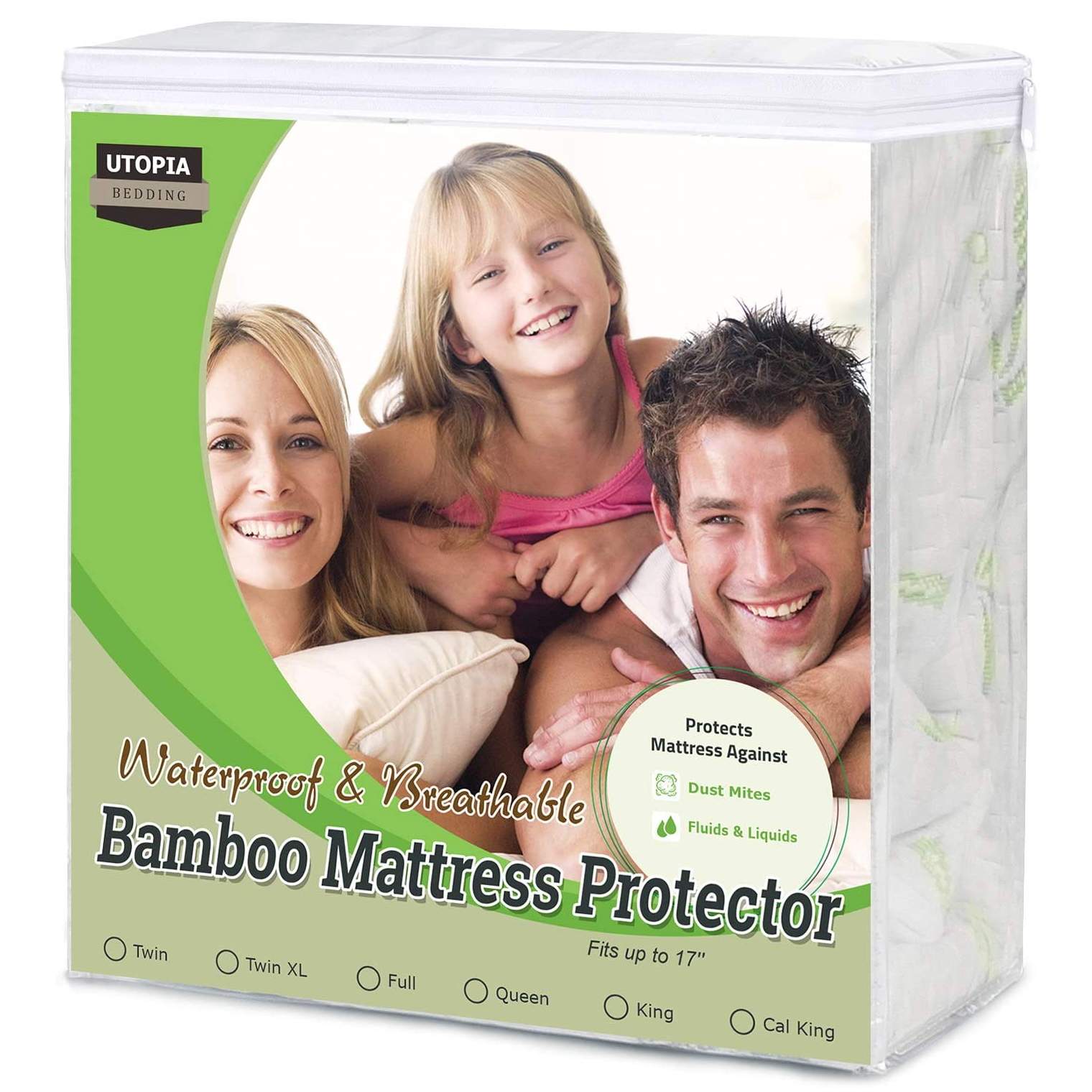 Utopia Bedding Waterproof Bamboo Mattress Protector