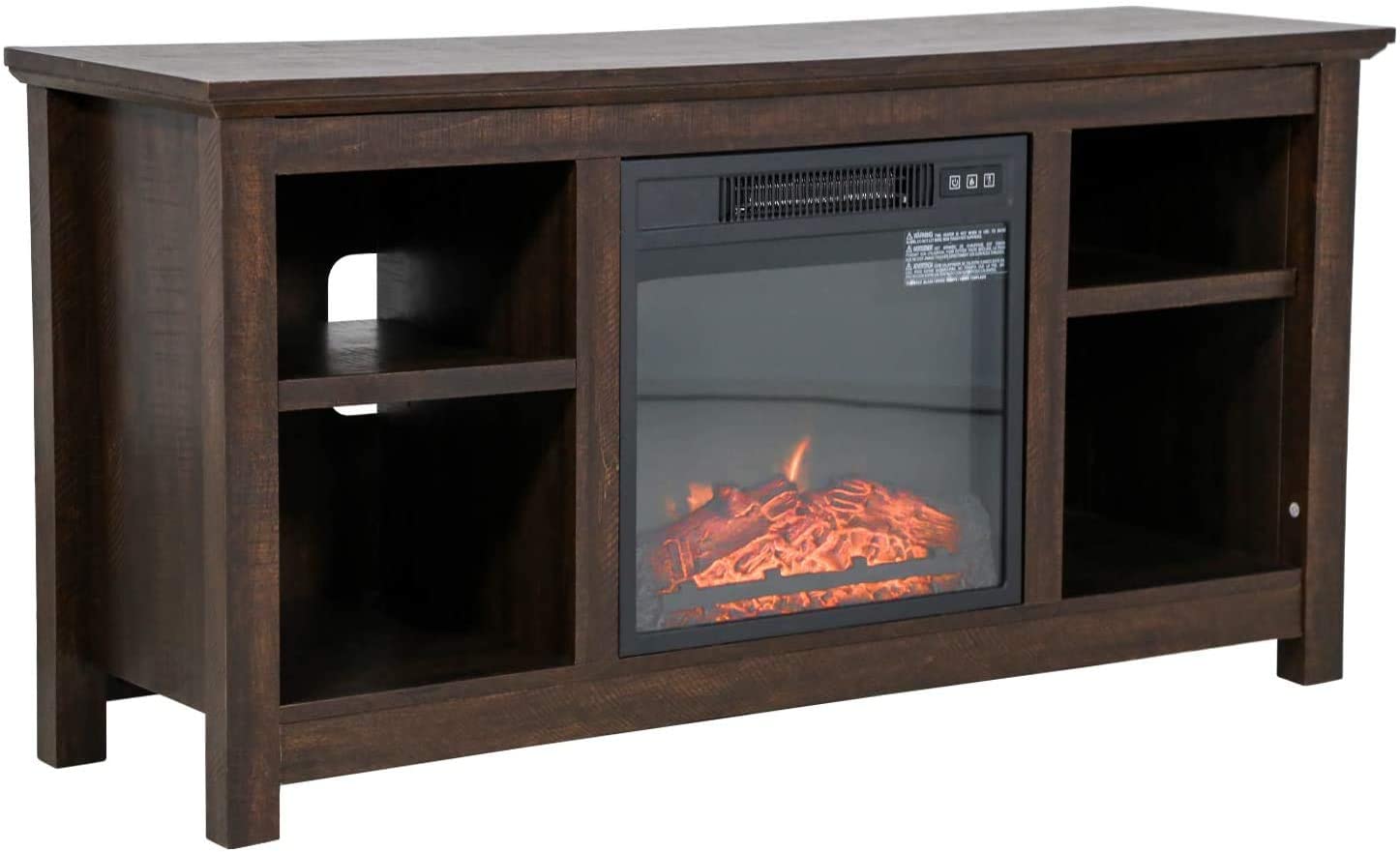 TTY Electric Fireplace TV Stand Wood Mantel