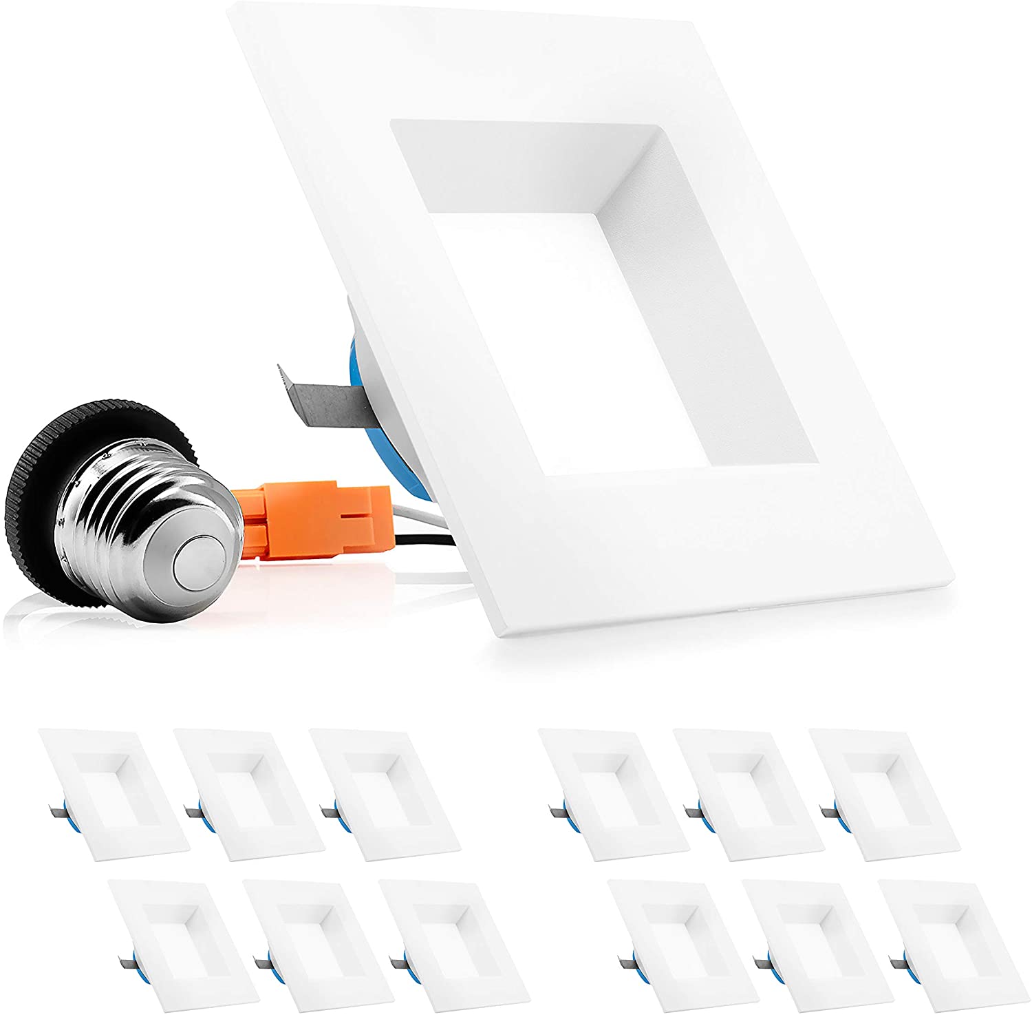 PARMIDA 4 inch Dimmable LED Square Recessed Retrofit Lighting