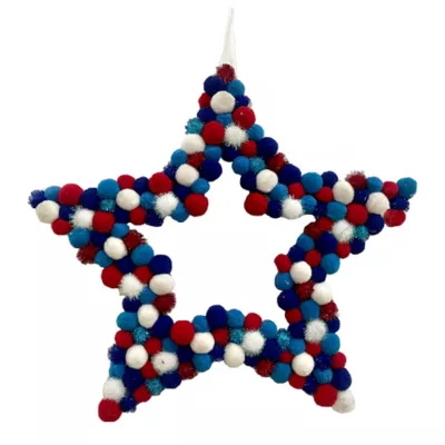 H for Happy 21.6-Inch 4th of July Star Wreath