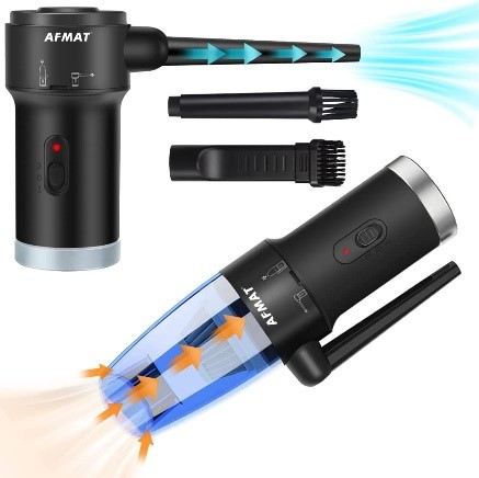 AFMAT Compressed Air Duster & Small Vacuum Cleaner 2-in-1