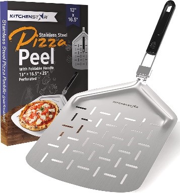 KitchenStar Perforated Stainless Steel Pizza Peel